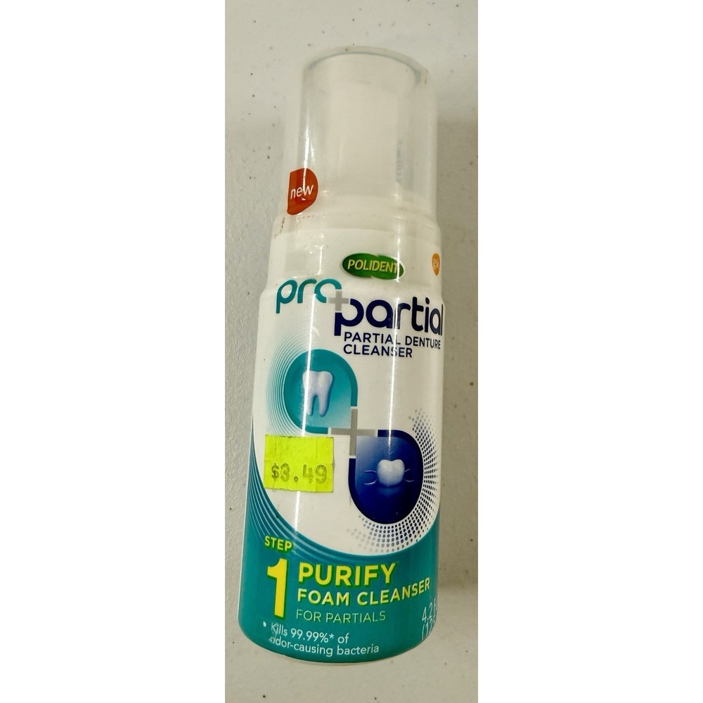 Polident Pro Partial Foam Denture Cleanser Cleaner Step 1 Exp.09/23*  NOS